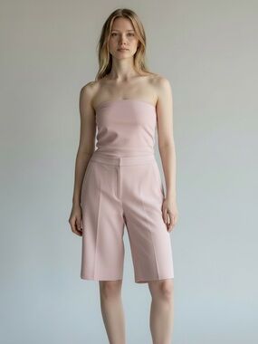 NWT Marlowe baby pink‎ wool Bermuda short 4 shabby chic balletcore minimalism
